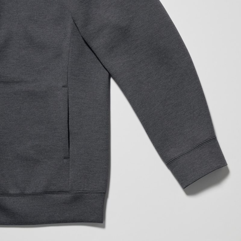 Sweat a Capuche Uniqlo Stretch Dry Sweat Long-sleeve Full-zip Homme Blanche | 2350602