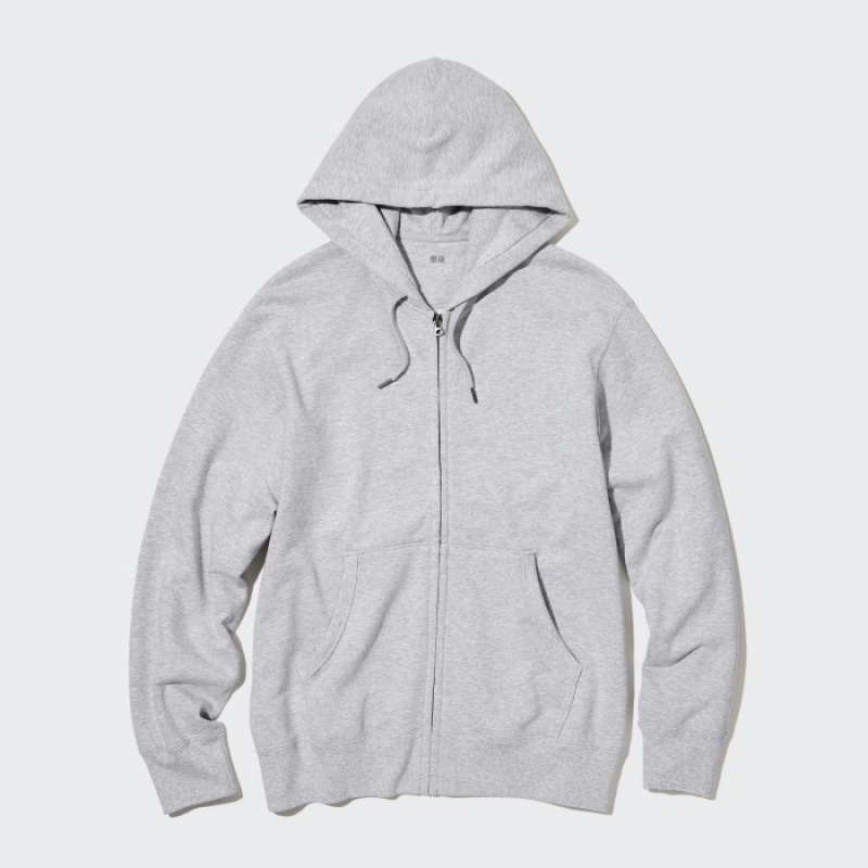 Sweat a Capuche Uniqlo Sweat Full-Zip Long-Sleeve Femme Grise | 7889328