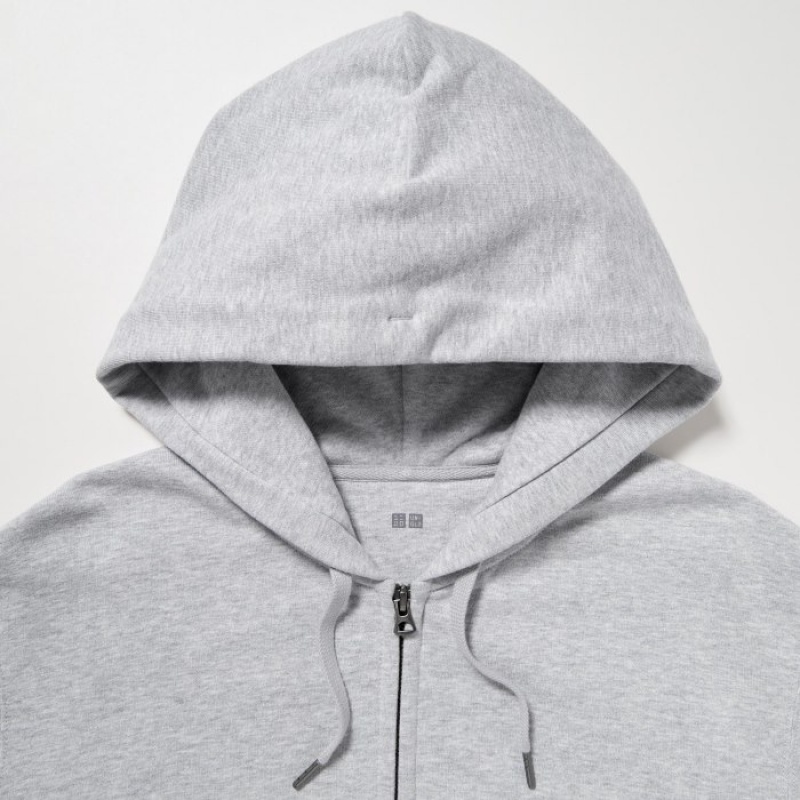 Sweat a Capuche Uniqlo Sweat Full-Zip Long-Sleeve Femme Grise | 7889328