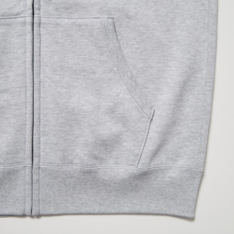 Sweat a Capuche Uniqlo Sweat Full-Zip Long-Sleeve Femme Grise | 7889328