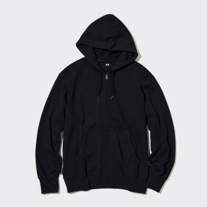 Sweat a Capuche Uniqlo Sweat Full-Zip Long-Sleeve Femme Noir | 7647900