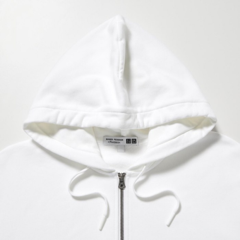 Sweat a Capuche Uniqlo Sweat Full-zip Femme Blanche | 6120004