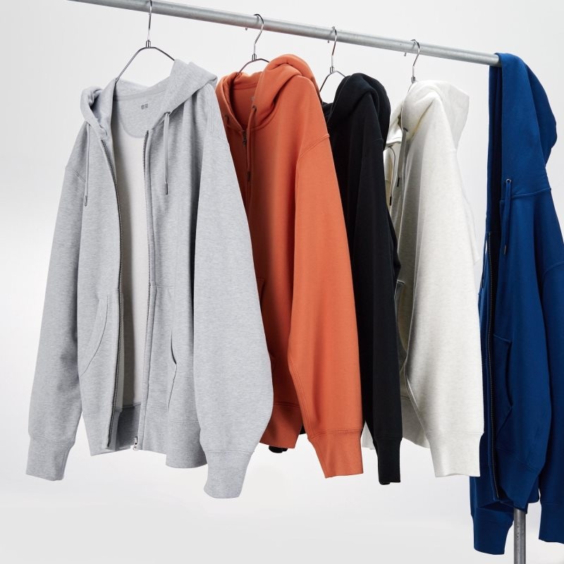 Sweat a Capuche Uniqlo Sweat Full-zip Homme Bleu | 7345559
