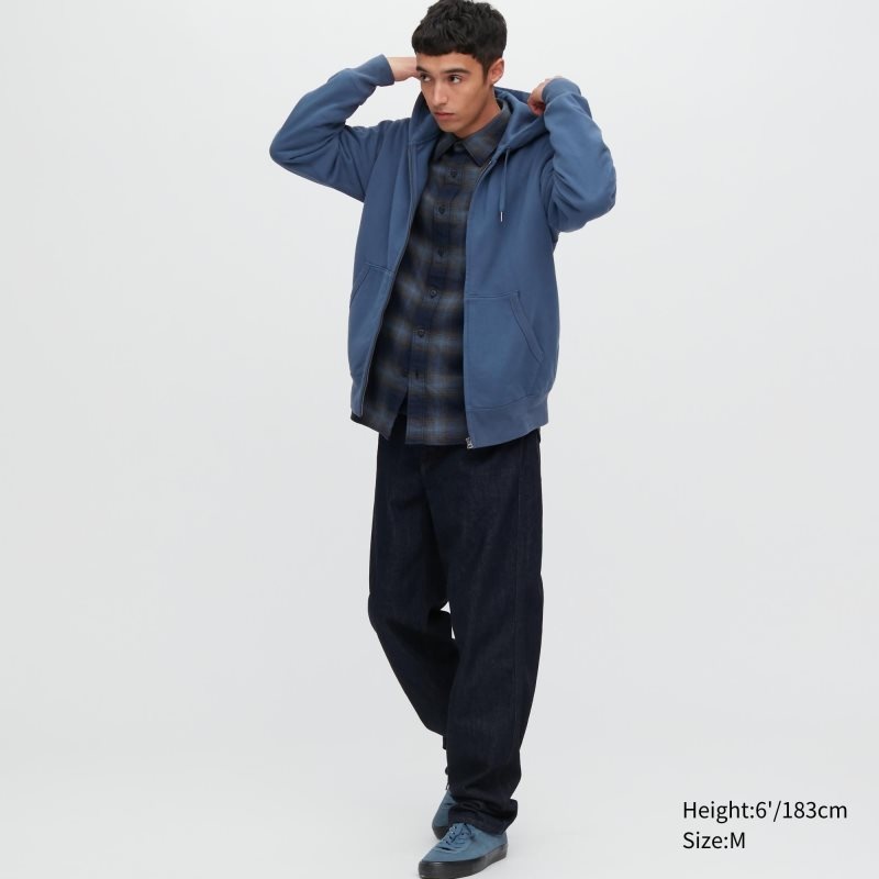 Sweat a Capuche Uniqlo Sweat Full-zip Homme Grise | 8544560