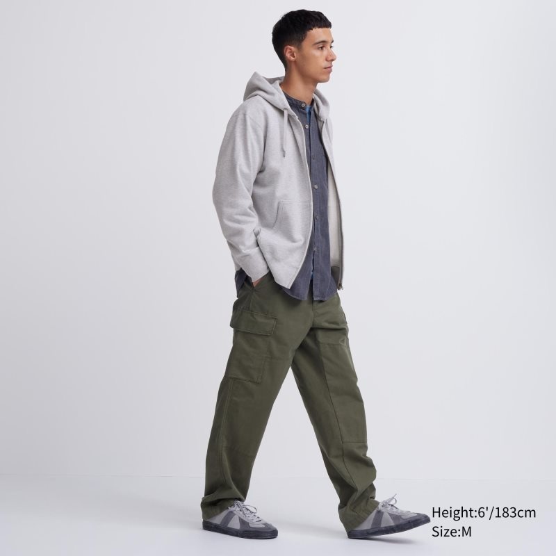 Sweat a Capuche Uniqlo Sweat Long-sleeve Full-zip Homme Grise | 5820383