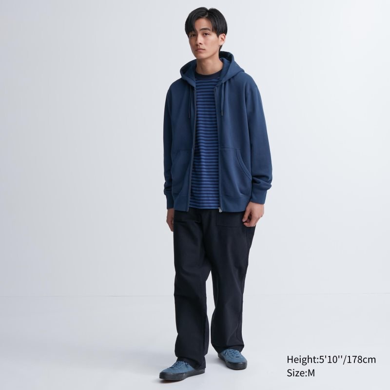 Sweat a Capuche Uniqlo Sweat Long-sleeve Full-zip Homme Grise | 5820383