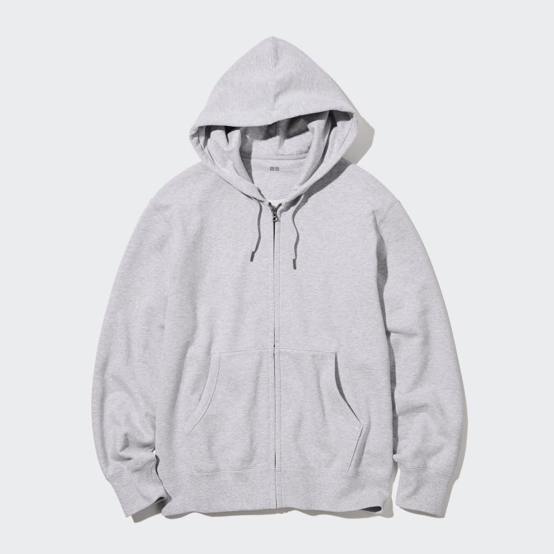 Sweat a Capuche Uniqlo Sweat Long-sleeve Full-zip Homme Grise | 5820383