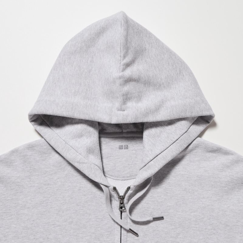 Sweat a Capuche Uniqlo Sweat Long-sleeve Full-zip Homme Grise | 5820383