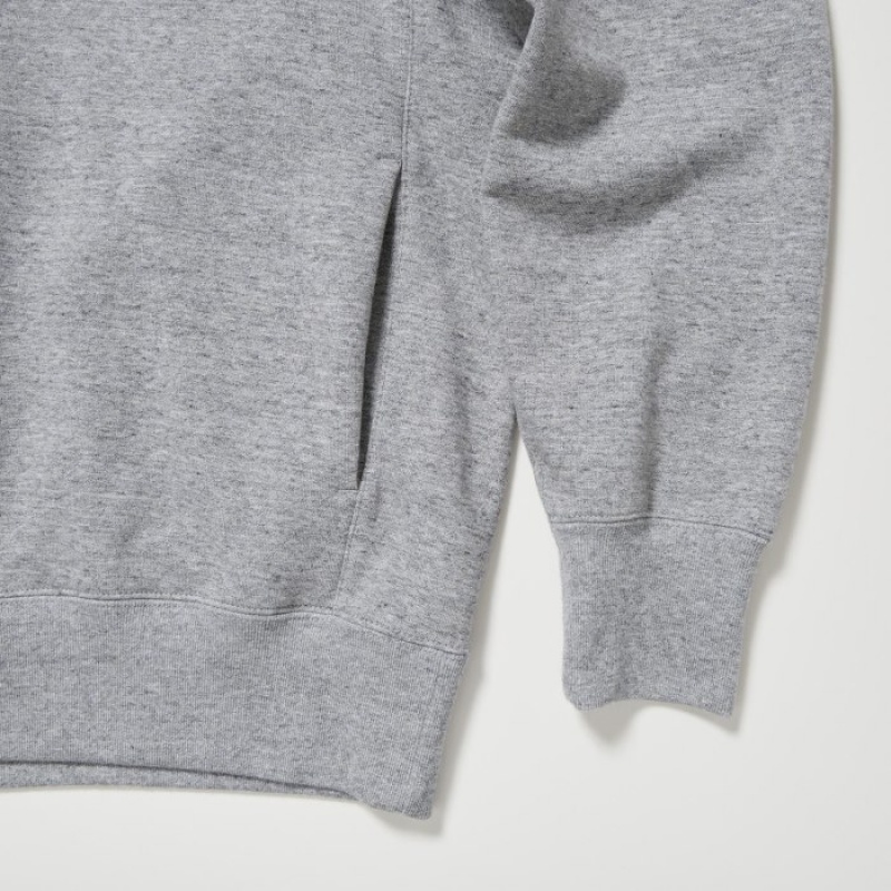 Sweat a Capuche Uniqlo Sweat Pullover Femme Grise | 2137047