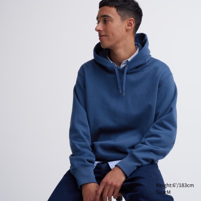 Sweat a Capuche Uniqlo Sweat Pullover Femme Bleu | 5873973