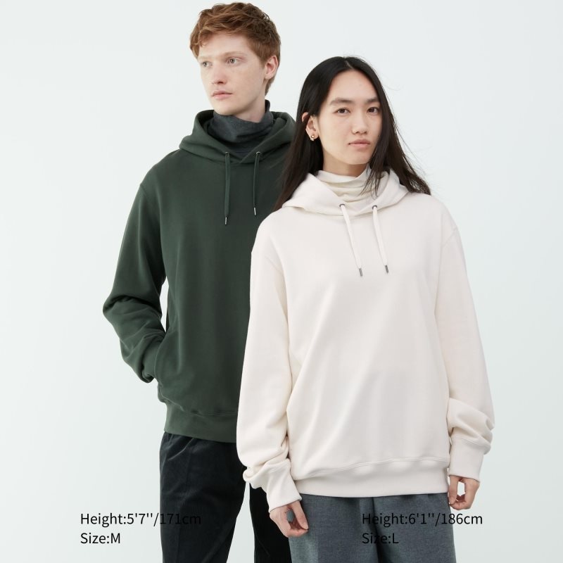 Sweat a Capuche Uniqlo Sweat Pullover Long-sleeve Homme Vert | 8033339