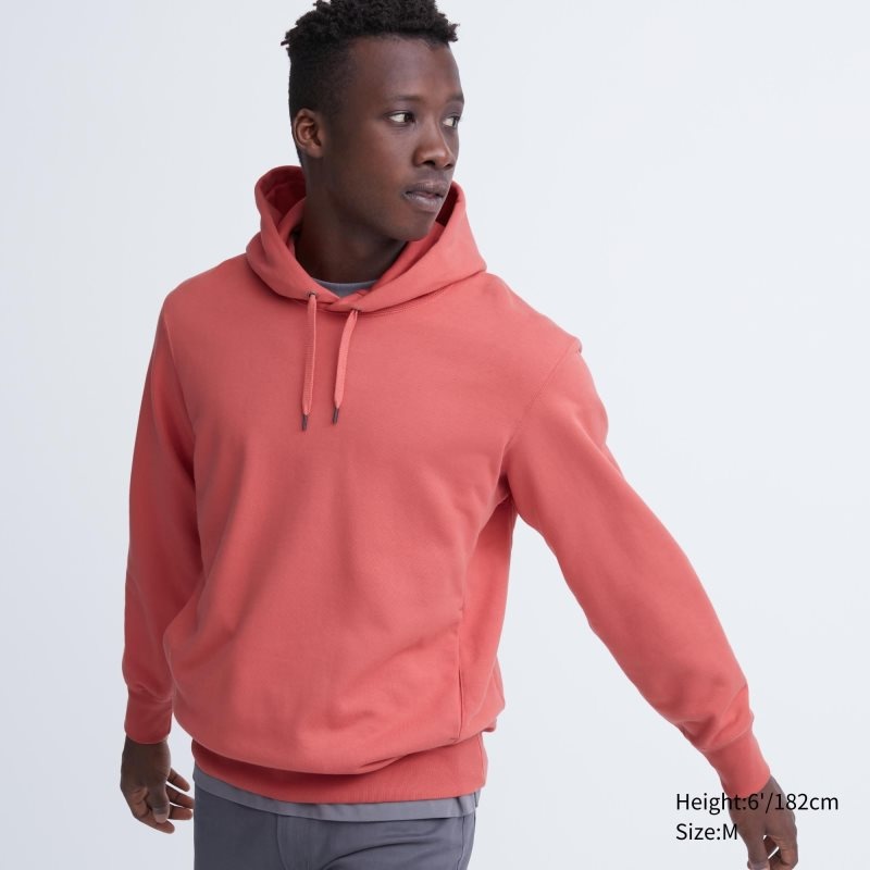 Sweat a Capuche Uniqlo Sweat Pullover Long-sleeve Homme Rose | 2193704