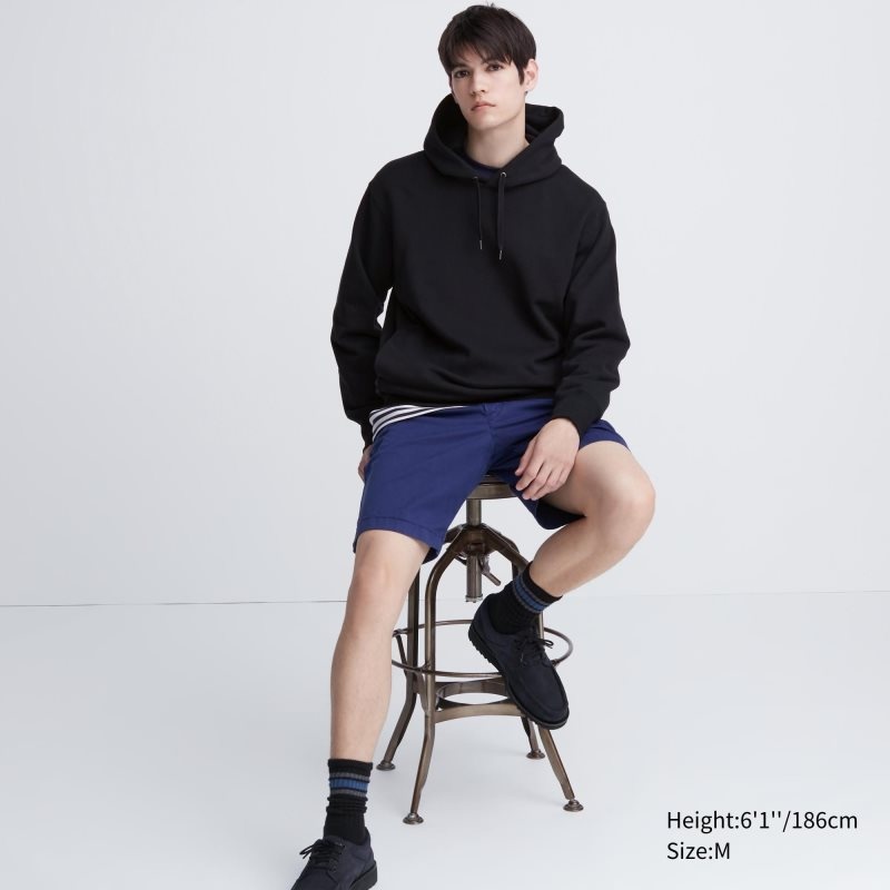 Sweat a Capuche Uniqlo Sweat Pullover Long-sleeve Homme Noir | 5809422