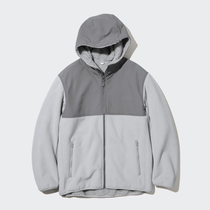 Sweat a Capuche Uniqlo Windproof Outer Fleece Full-zip Homme Grise | 1870919