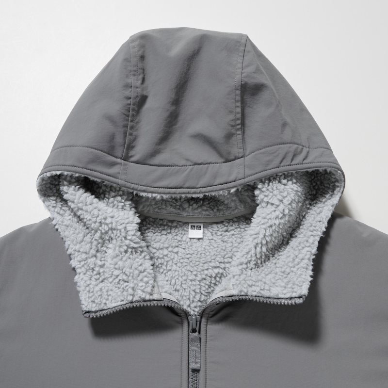 Sweat a Capuche Uniqlo Windproof Outer Fleece Full-zip Homme Grise | 1870919
