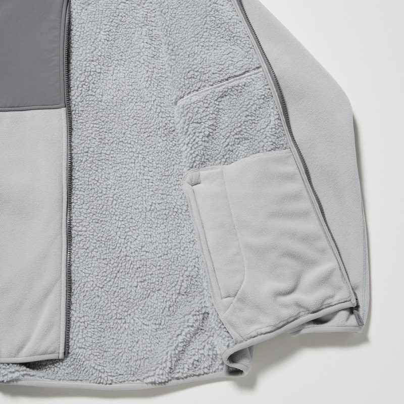 Sweat a Capuche Uniqlo Windproof Outer Fleece Full-zip Homme Grise | 1870919