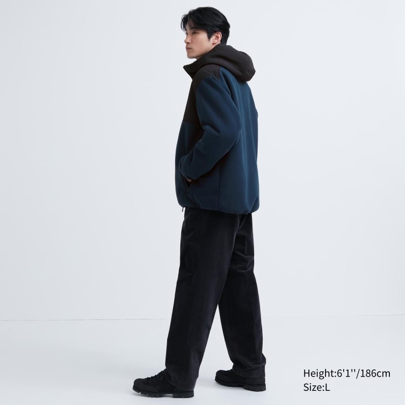 Sweat a Capuche Uniqlo Windproof Outer Fleece Full-zip Homme Noir | 3299450