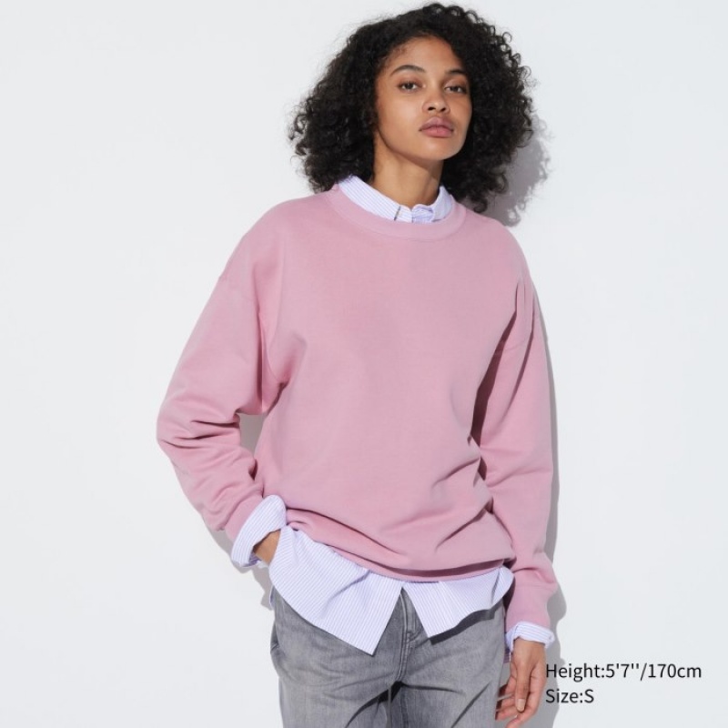 Sweats Uniqlo Crew Neck Long-Sleeve Femme Rose | 5512931