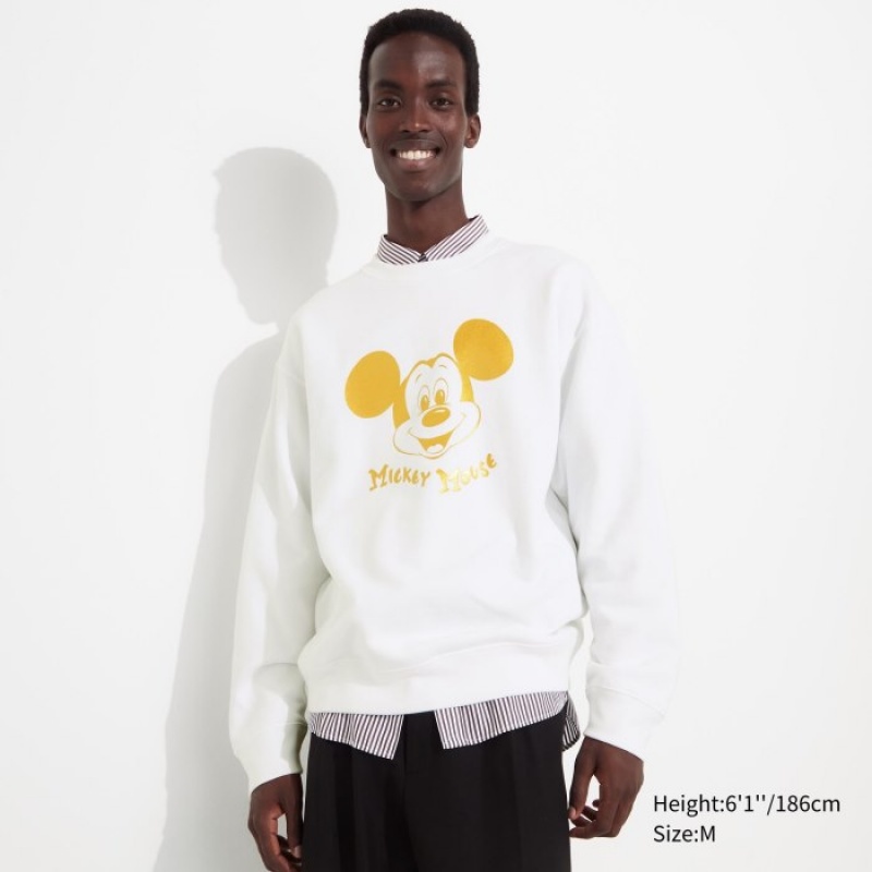 Sweats Uniqlo Mickey Shines Long-Sleeve Femme Blanche | 4330802