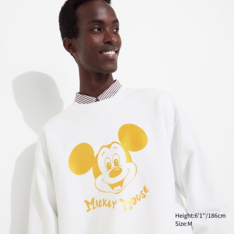 Sweats Uniqlo Mickey Shines Long-Sleeve Femme Blanche | 4330802