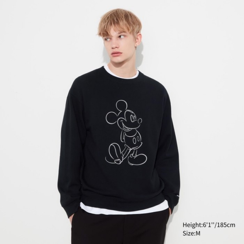 Sweats Uniqlo Mickey Shines Long-Sleeve Femme Noir | 2027622