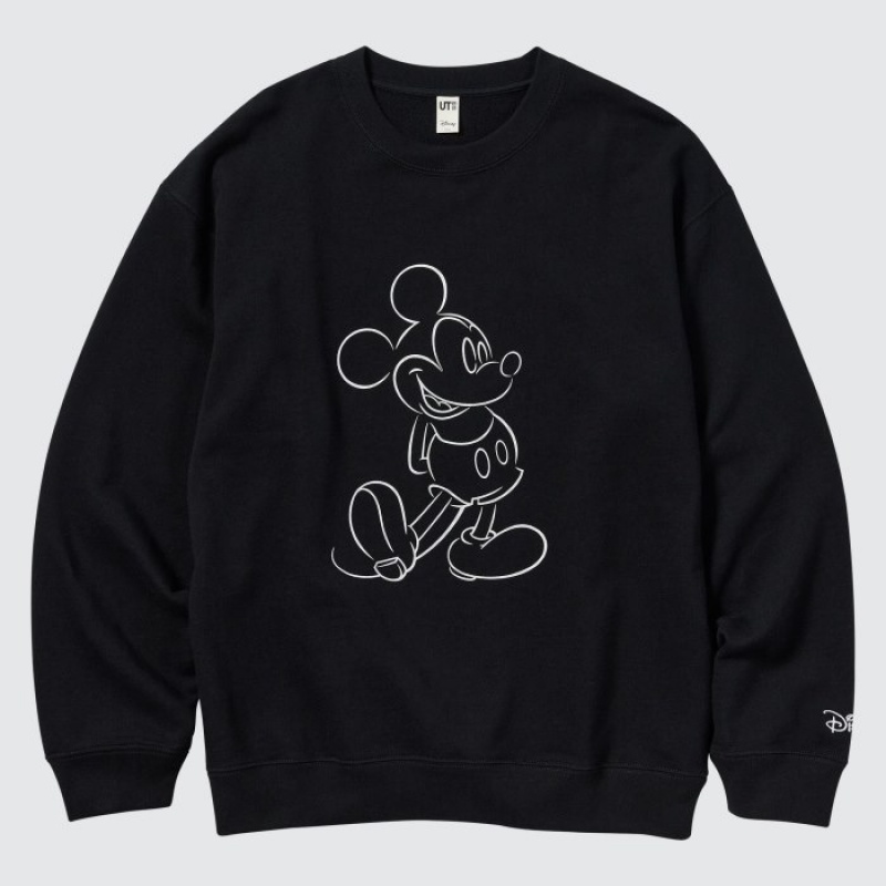 Sweats Uniqlo Mickey Shines Long-Sleeve Femme Noir | 2027622