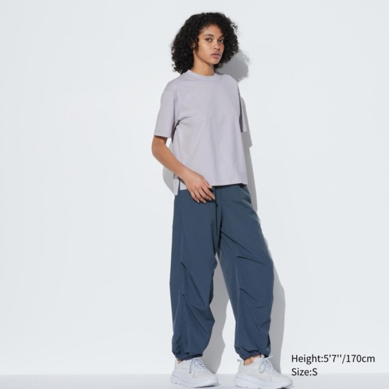 T Shirts Uniqlo AIRism Cotton Short Sleeve Femme Grise | 4426077