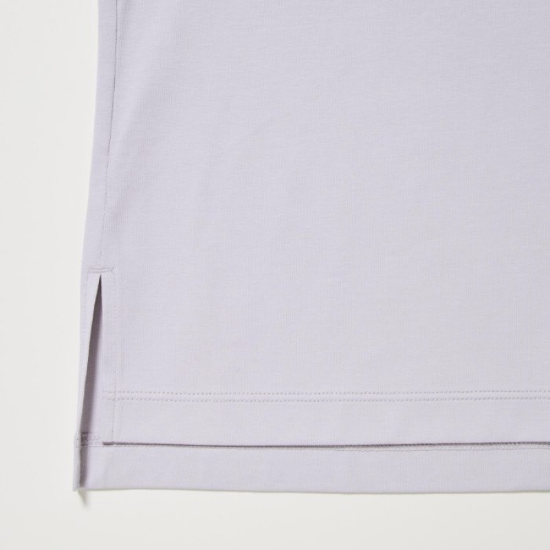 T Shirts Uniqlo AIRism Cotton Short Sleeve Femme Grise | 4426077