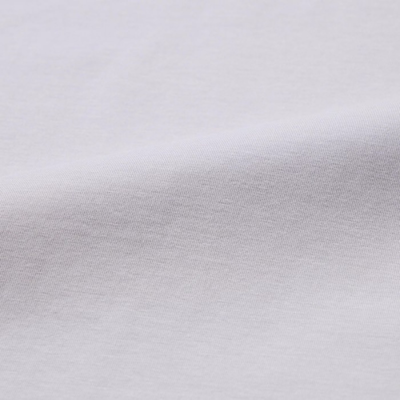 T Shirts Uniqlo AIRism Cotton Short Sleeve Femme Grise | 4426077