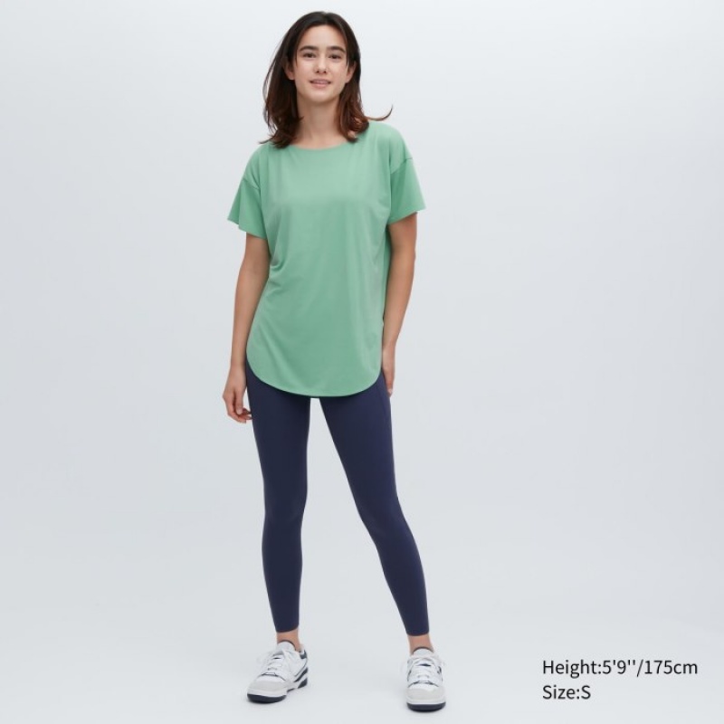T Shirts Uniqlo AIRism Seamless Boat Neck Short-Sleeve Long Femme Blanche | 3529099