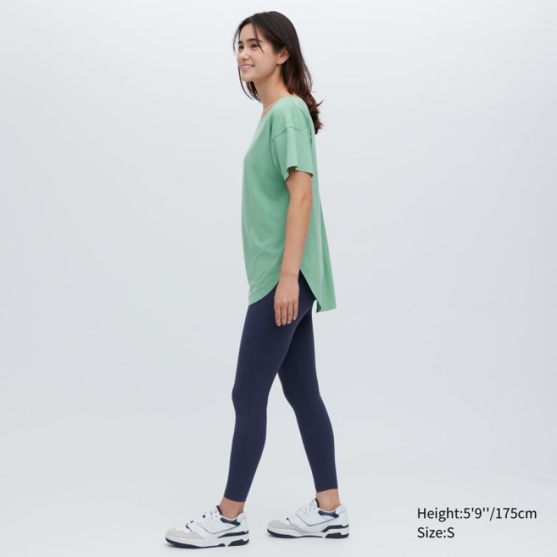 T Shirts Uniqlo AIRism Seamless Boat Neck Short-Sleeve Long Femme Blanche | 3529099
