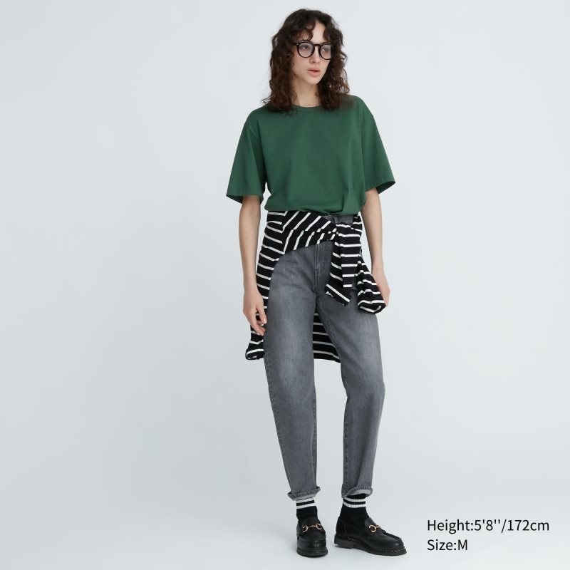 T Shirts Uniqlo Airism Cotton Crew Neck Homme Vert | 9465665