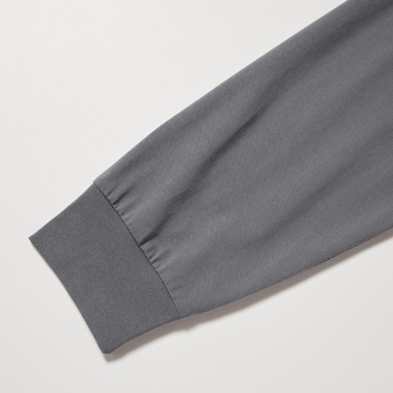 T Shirts Uniqlo Airism Cotton Uv Protection Crew Neck Homme Grise | 1384701