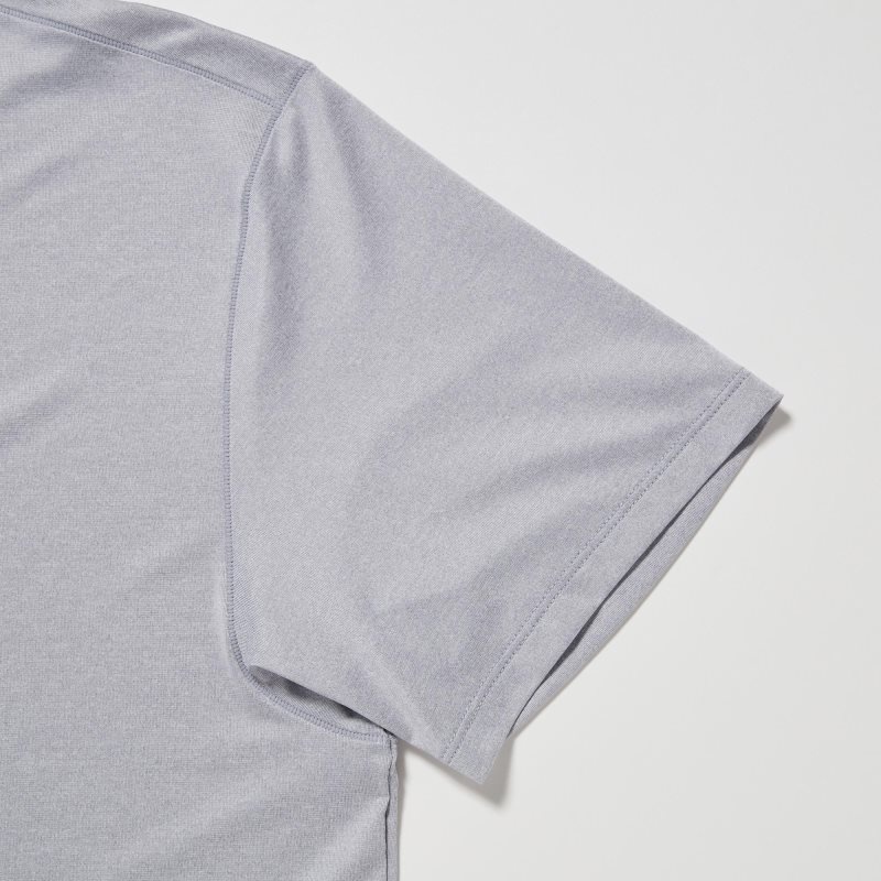 T Shirts Uniqlo Airism Crew Neck Short-sleeve Homme Grise | 9755536