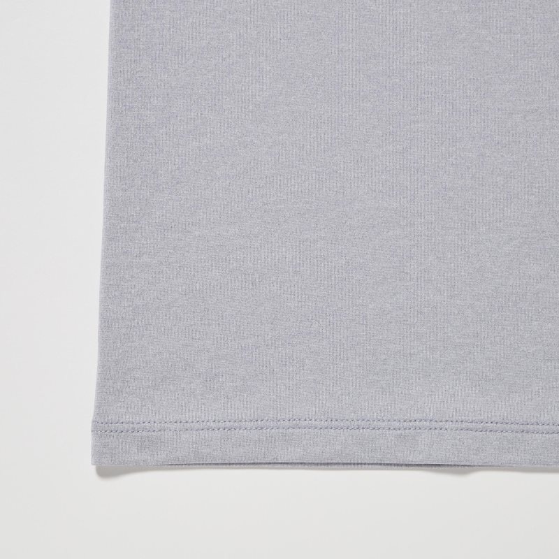 T Shirts Uniqlo Airism Crew Neck Short-sleeve Homme Grise | 9755536