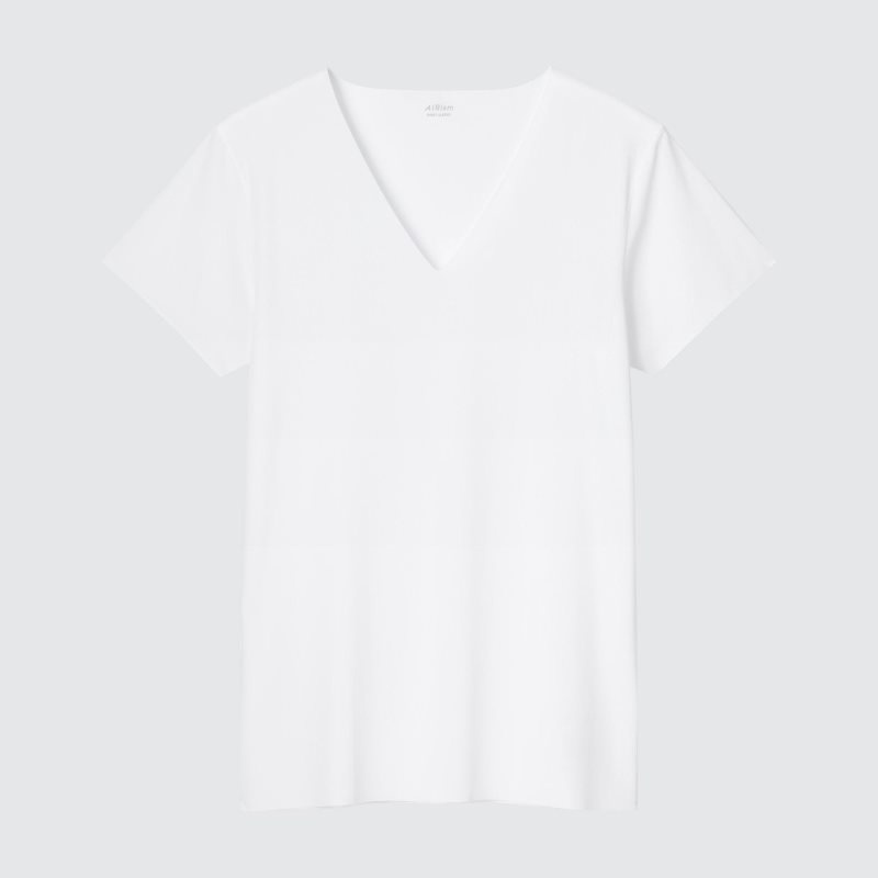 T Shirts Uniqlo Airism Mesh Anti-odor V-neck Homme Blanche | 9341977