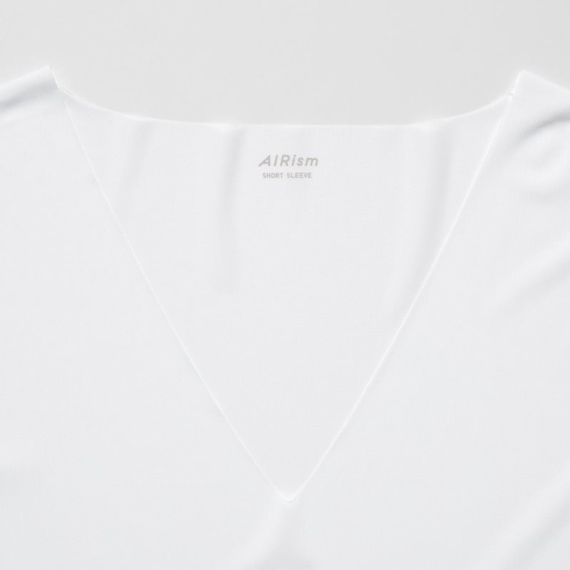 T Shirts Uniqlo Airism Mesh Anti-odor V-neck Homme Blanche | 9341977