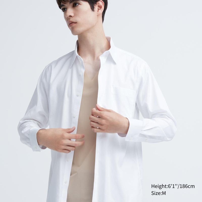 T Shirts Uniqlo Airism Mesh Anti-odor V-neck Homme Beige | 1390334