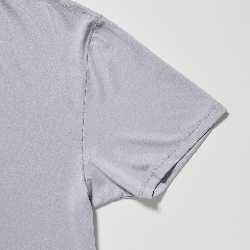 T Shirts Uniqlo Airism V-neck Short-sleeve Homme Grise | 3699984