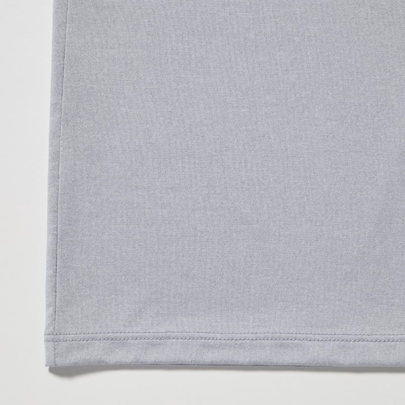 T Shirts Uniqlo Airism V-neck Short-sleeve Homme Grise | 3699984