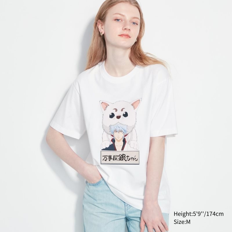 T Shirts Uniqlo Anime Gintama Ut Short-sleeve Graphic Homme Blanche | 7884613