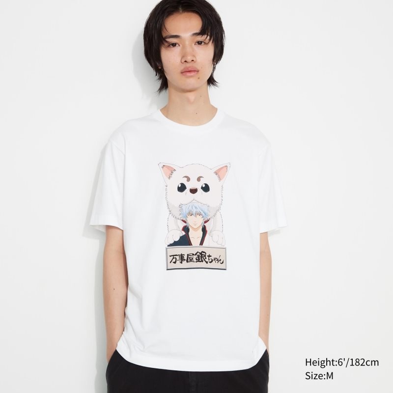 T Shirts Uniqlo Anime Gintama Ut Short-sleeve Graphic Homme Blanche | 7884613
