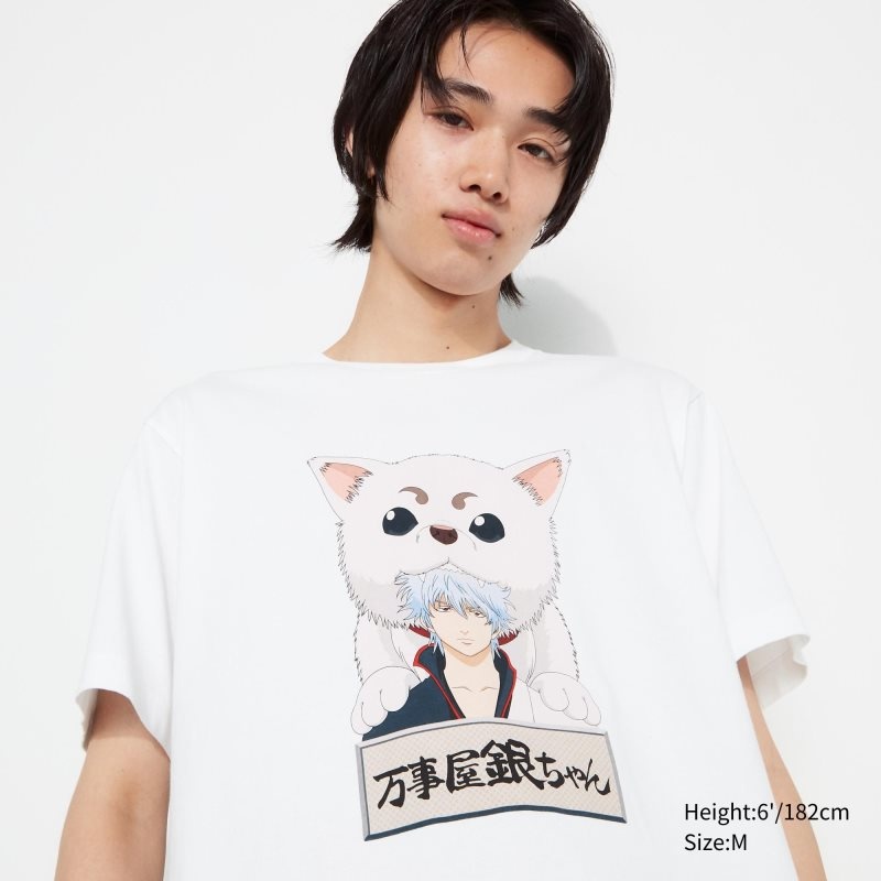 T Shirts Uniqlo Anime Gintama Ut Short-sleeve Graphic Homme Blanche | 7884613