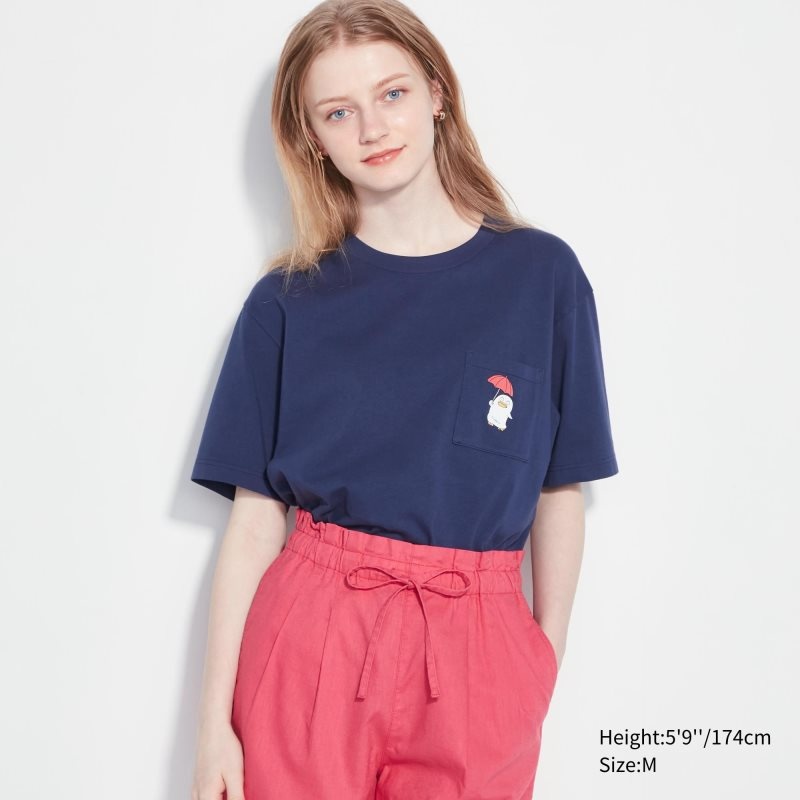 T Shirts Uniqlo Anime Gintama Ut Short-sleeve Graphic Homme Bleu Marine | 1313318