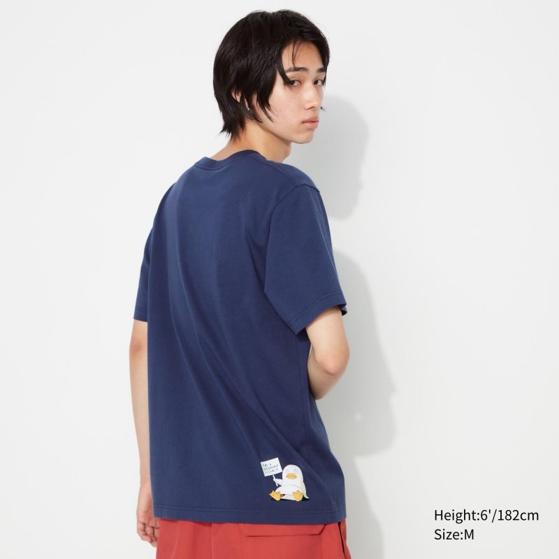 T Shirts Uniqlo Anime Gintama Ut Short-sleeve Graphic Homme Bleu Marine | 1313318