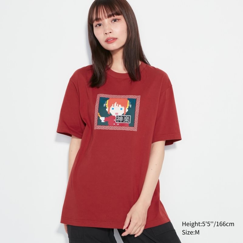 T Shirts Uniqlo Anime Gintama Ut Short-sleeve Graphic Homme Rouge | 8472662