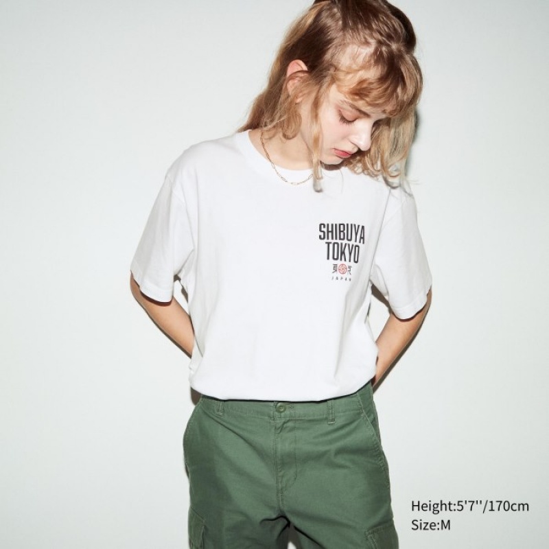 T Shirts Uniqlo Anime JUJUTSU KAISEN Season 2 UT Short-Sleeve Femme Blanche | 3372103