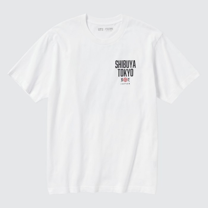 T Shirts Uniqlo Anime JUJUTSU KAISEN Season 2 UT Short-Sleeve Femme Blanche | 3372103