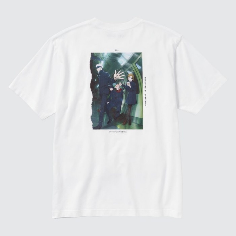 T Shirts Uniqlo Anime JUJUTSU KAISEN Season 2 UT Short-Sleeve Femme Blanche | 3372103