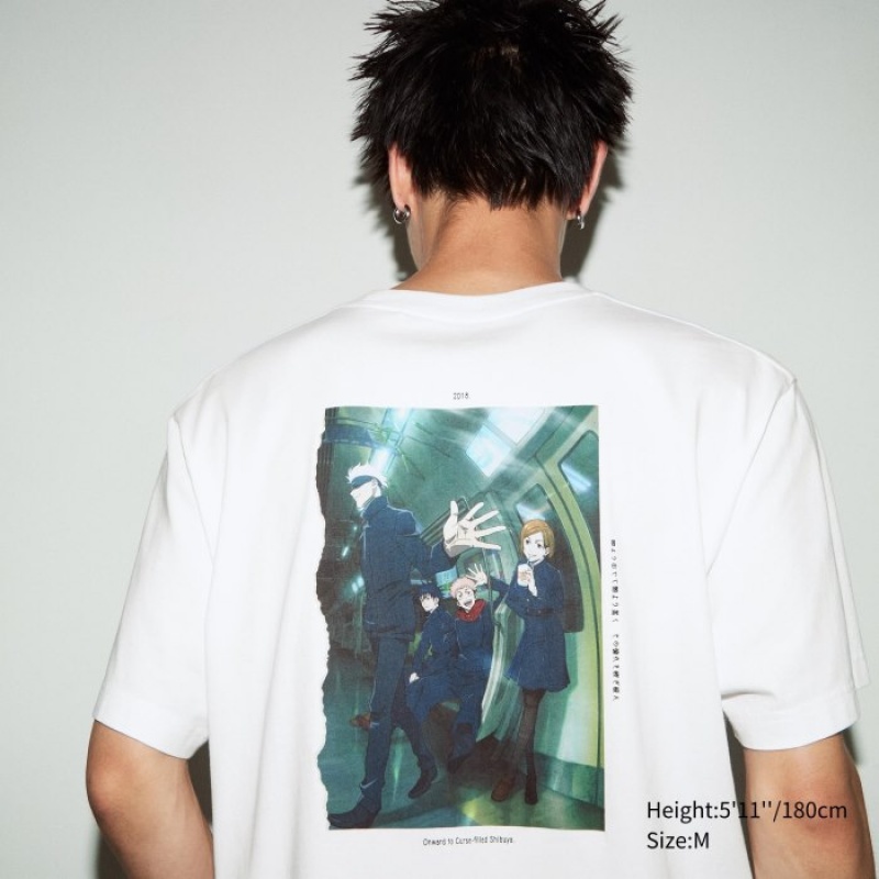 T Shirts Uniqlo Anime JUJUTSU KAISEN Season 2 UT Short-Sleeve Femme Blanche | 3372103